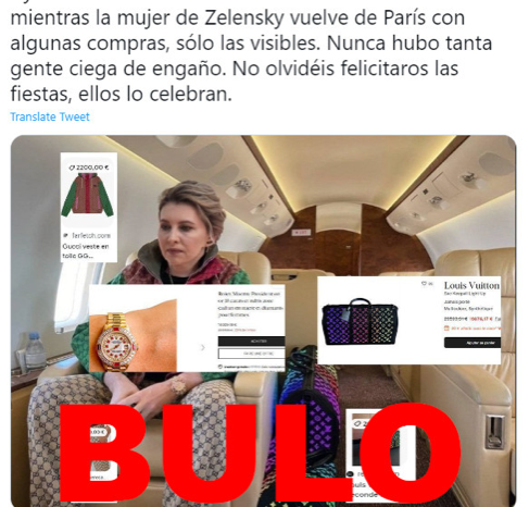 El bulo que asegura que la primera dama de Ucrania se ha ido de compras a Paris en un jet privado : Internacional de