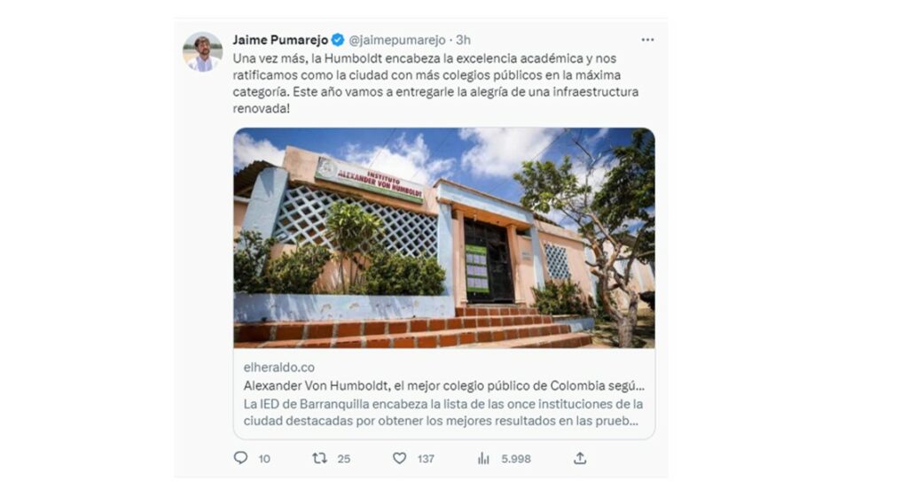 El colegio Alexander Von Humboldt (IAVH) es el mejor colegio publico de Colombia : Noticias de Colombia