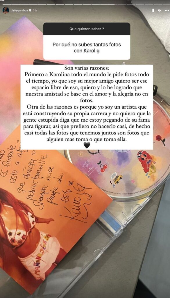 Daiky Gamboa amigo de Karol G cuenta por que no publica fotos con ella : Entretenimiento de Colombia