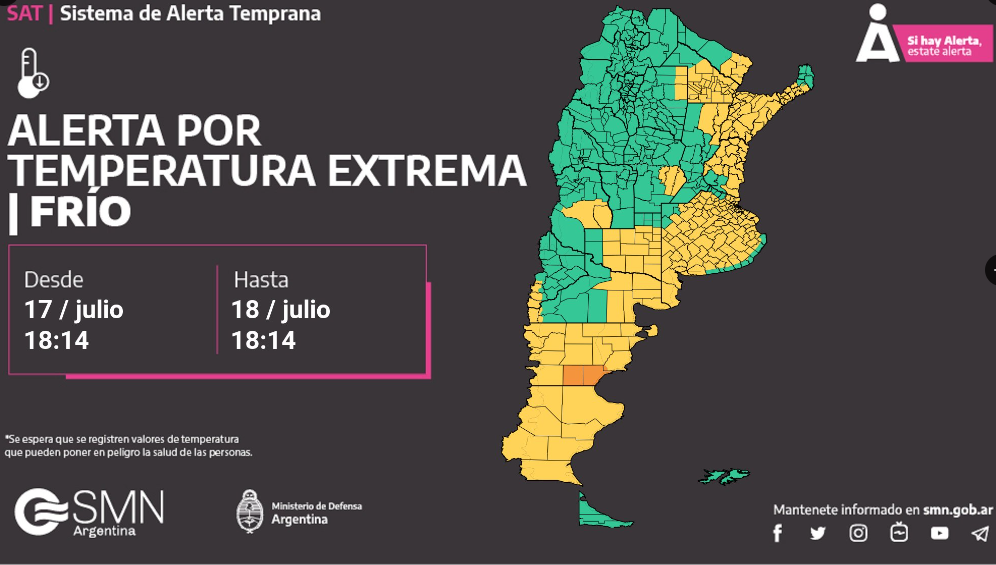 Ola de frio: nuevo alerta amarillo por temperaturas extremas – este medio : Entretenimiento de Argentina