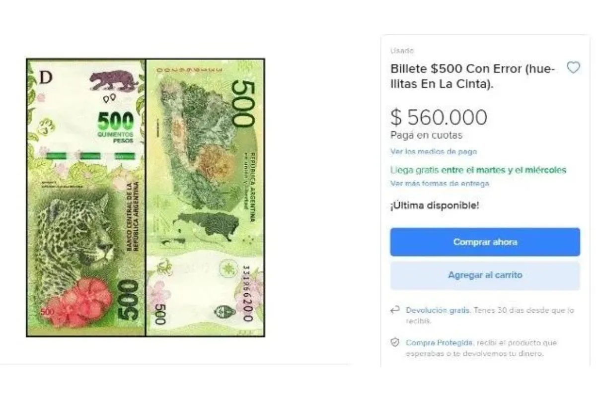 ¿Y si lo tenes?: pagan 560 mil pesos al suertudo propietario de este billete de 500 pesos : Noticias de Argentina