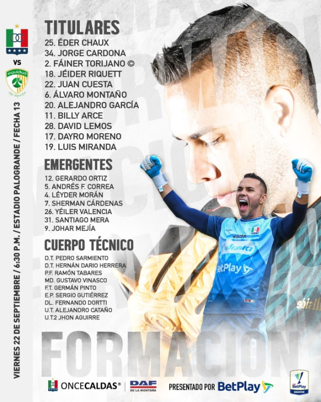 Tercer empate consecutivo para el Once Caldas, esta vez 1-1 con La Equidad : Deportes de Colombia