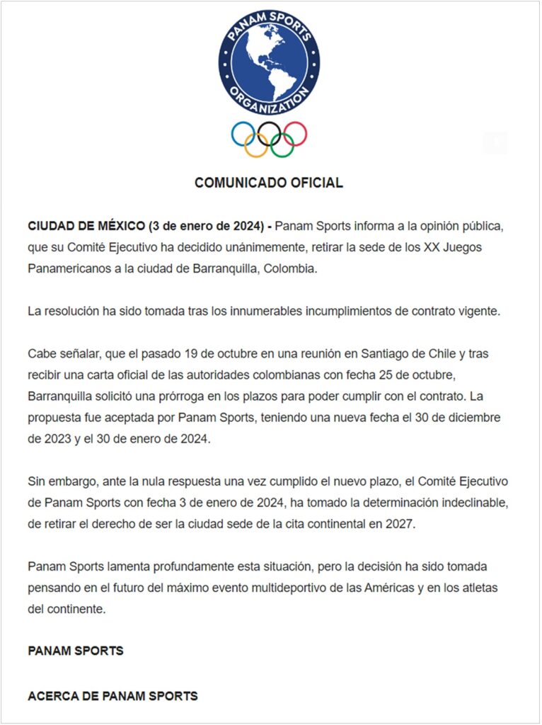 Juegos Panamericanos se perdieron por “capricho politico de Petro”, segun Blu : Deportes de Colombia