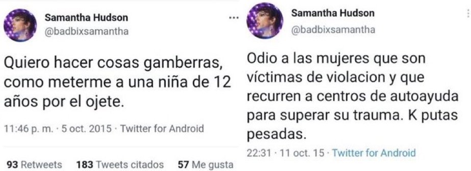 Samantha Hudson vuelve a pedir perdon por unos tuits de 2015 que le han provocado la ruptura de un contrato con una marca : Entretenimiento de España