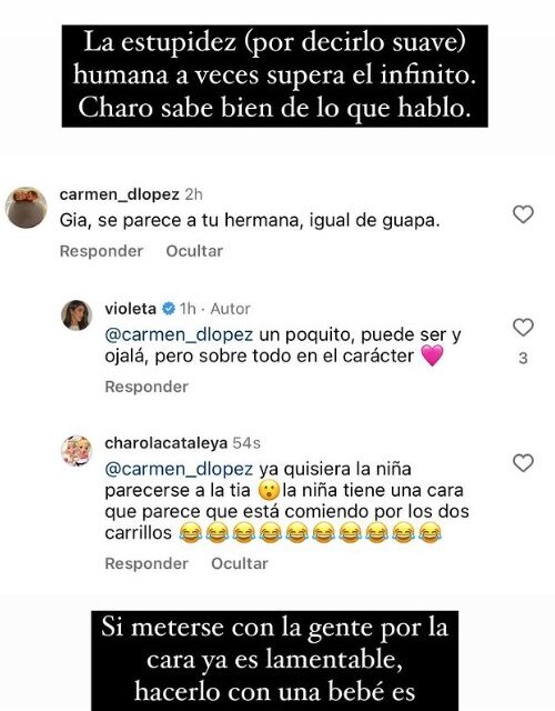 Violeta Mangriñan responde a las criticas dirigidas a su hija Gia: “La estupidez humana a veces supera el infinito” : Entretenimiento de España